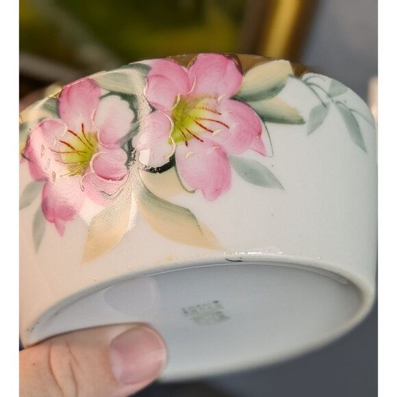 Noritake Azalea porcelain Butter Dish drip drain tray plate Gold Trim green M ma - Picture 15 of 16